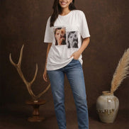 White Vintage Bloom Graphic T-Shirt for Women