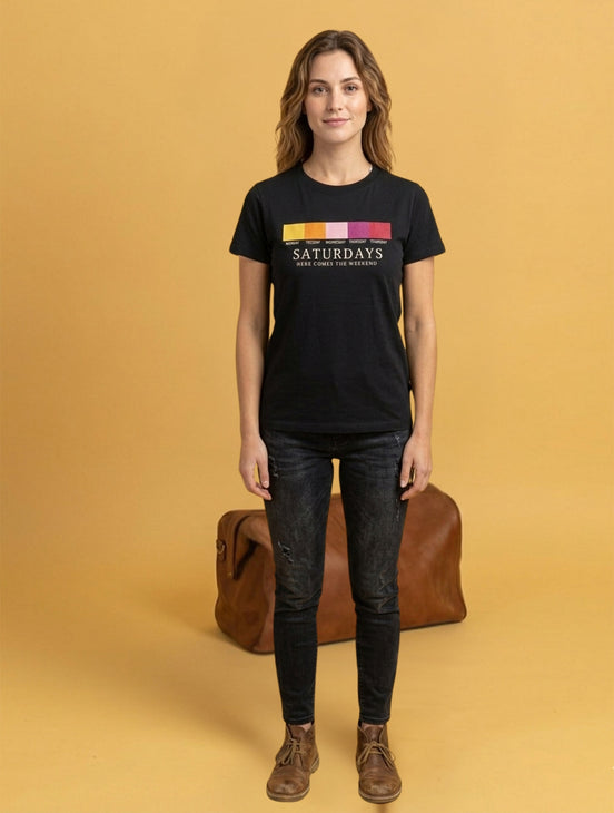 Weekend Energy Printed T-Shirt For Women