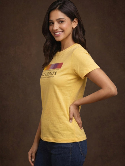 Weekend Energy Printed T-Shirt For Women