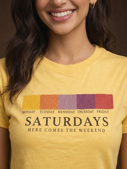 Weekend Energy Printed T-Shirt For Women