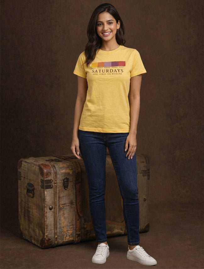 Weekend Energy Printed T-Shirt For Women