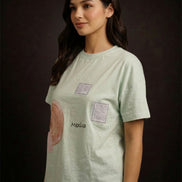 Mint Green Mexico Graphic Printed T-Shirt For Women