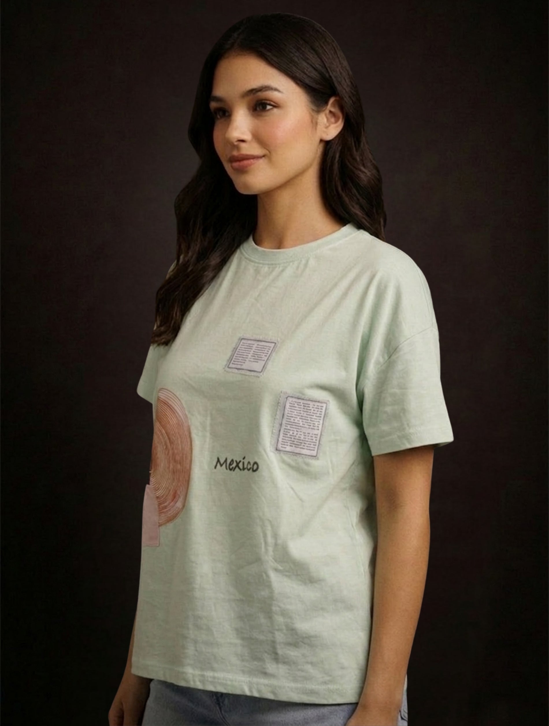 Mint Green Mexico Graphic Printed T-Shirt For Women