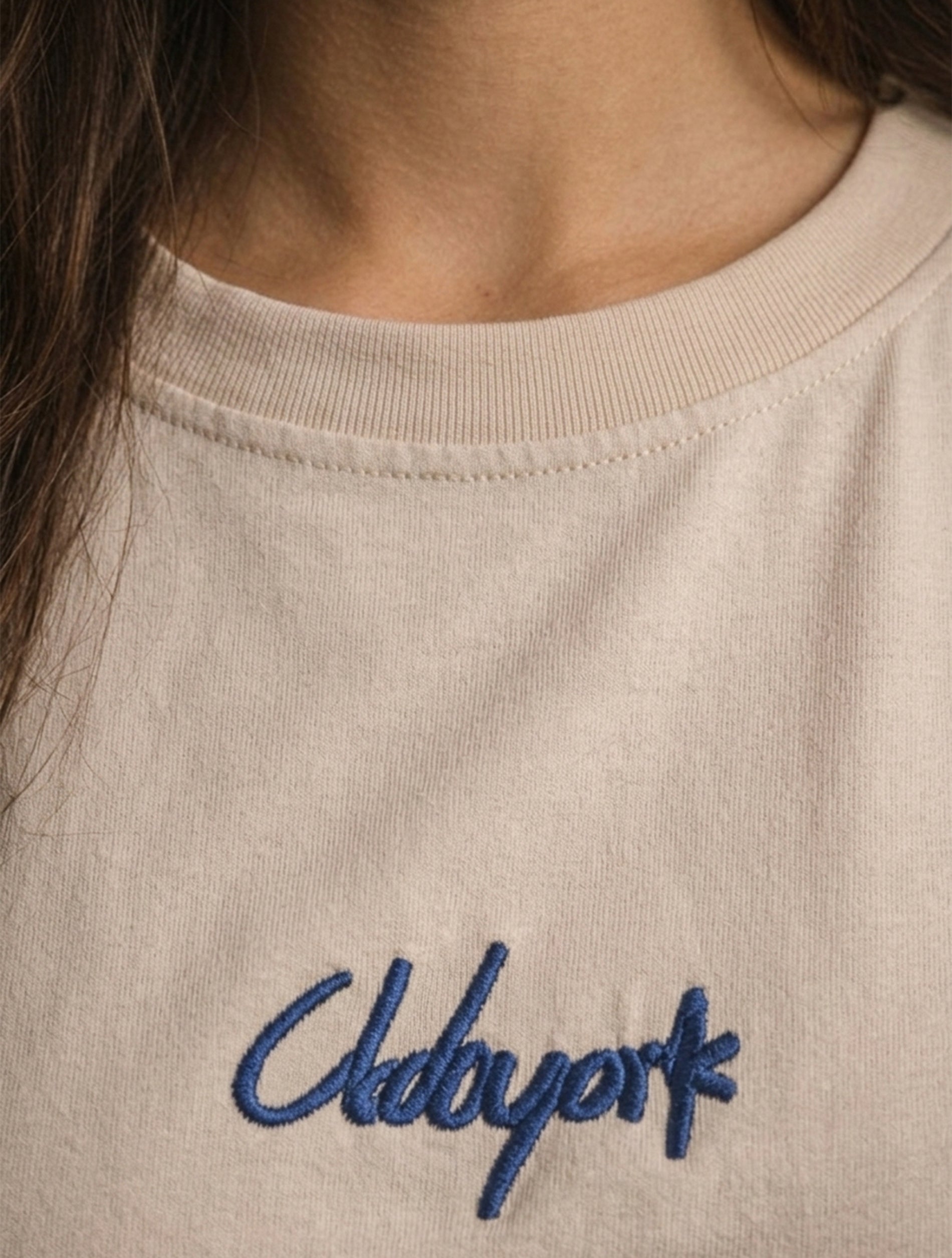 Minimal Clubyork Embroidered Logo T-Shirt For Women