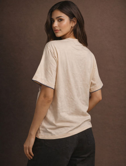 Minimal Clubyork Embroidered Logo T-Shirt For Women