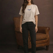Minimal Clubyork Embroidered Logo T-Shirt For Women