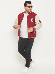 Wine Plus Size Varsity Jacket