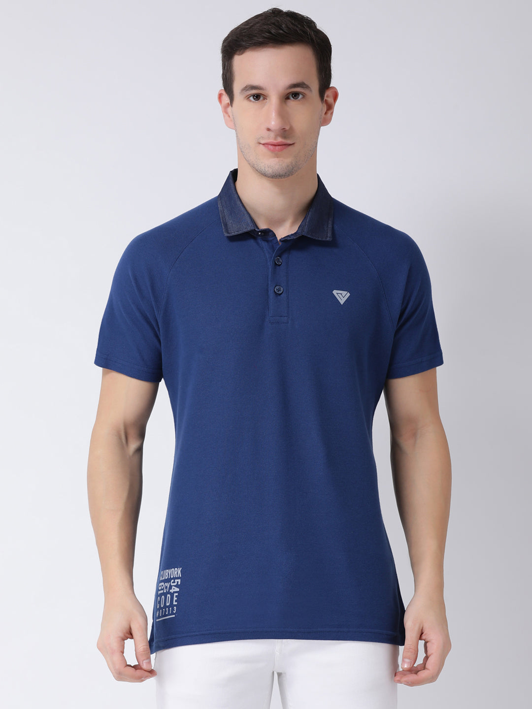 Blue Polo Neck T-shirt