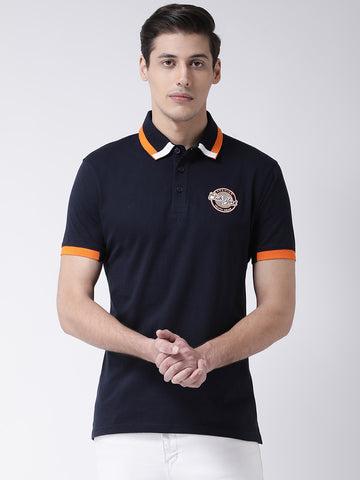 Navy Blue Polo Neck T-shirt