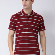Maroon Polo Neck T-shirt