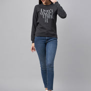 Grey Typography Print Sweatshirt