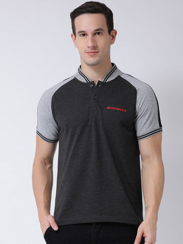 Charcoal Polo Neck T-shirt