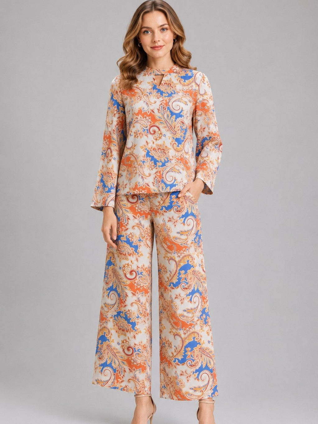 Coral Paisley Co-Ord Set