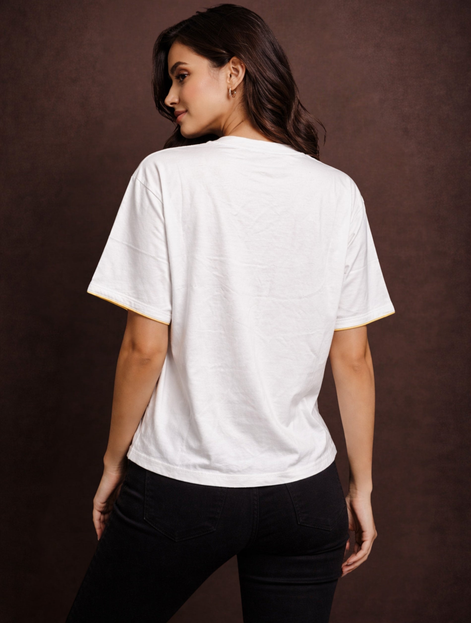 Minimal Clubyork Embroidered Logo T-Shirt For Women