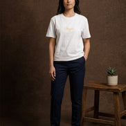 Minimal Clubyork Embroidered Logo T-Shirt For Women