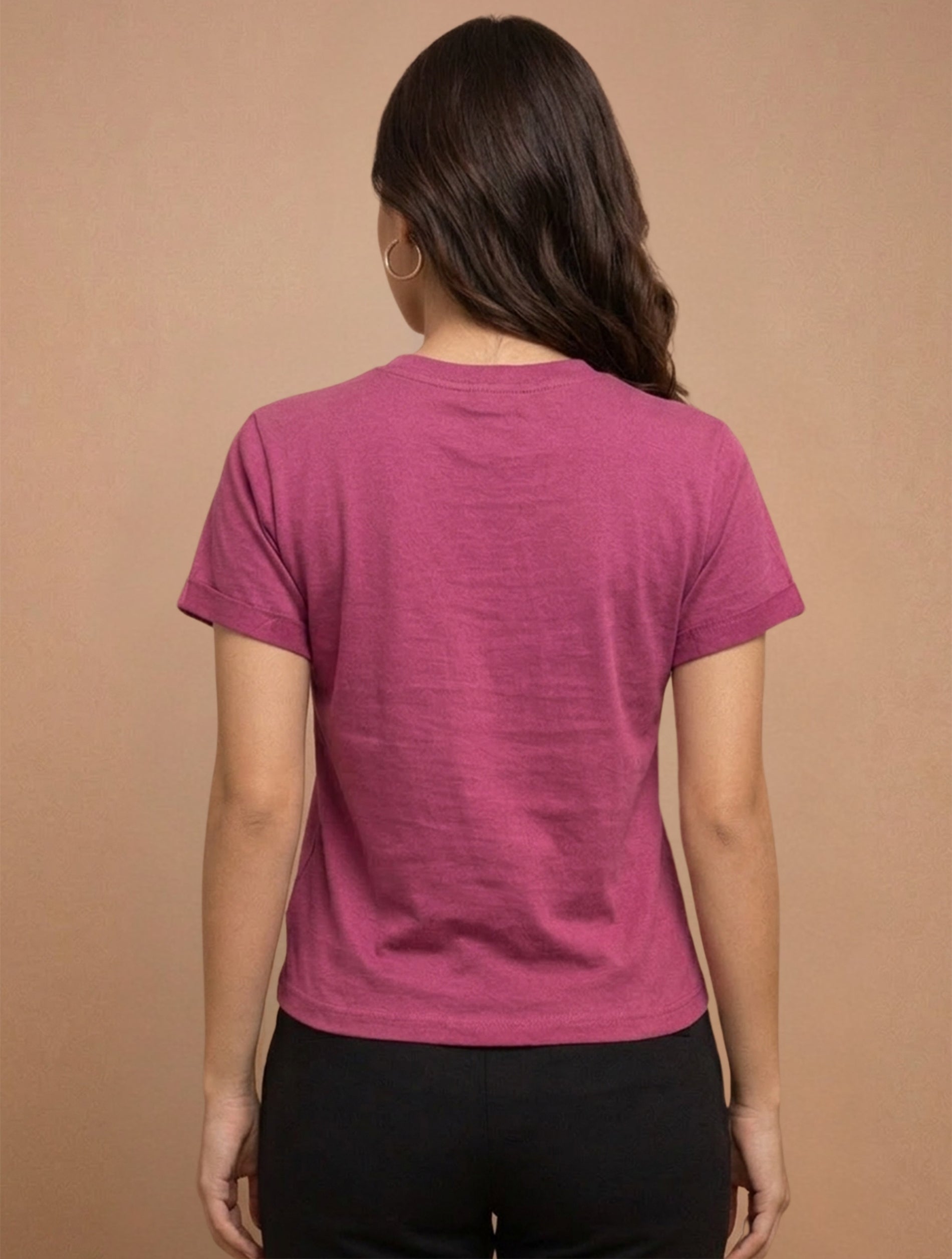 Inspire Floral Graphic Round-Neck T-Shirt For Women