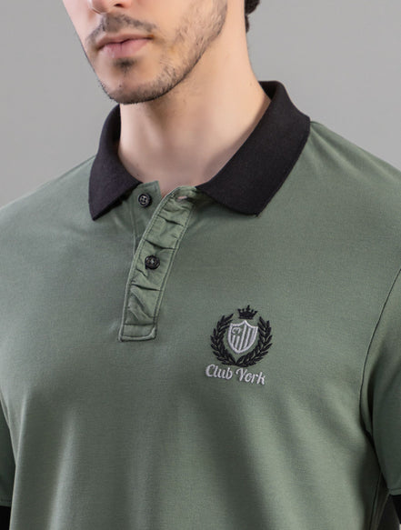 Olive Green Polo T-Shirt For Men