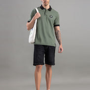 Olive Green Polo T-Shirt For Men