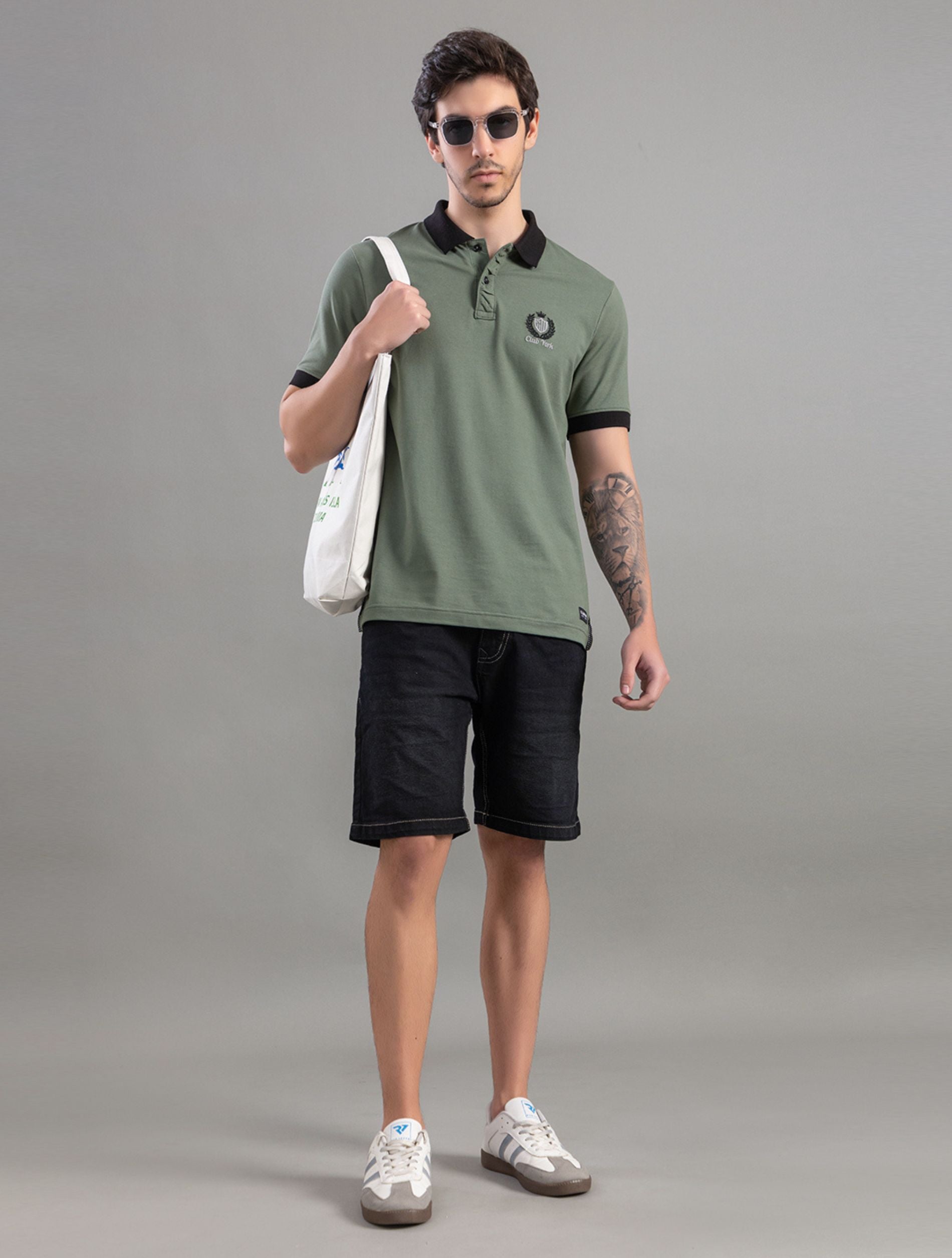 Olive Green Polo T-Shirt For Men