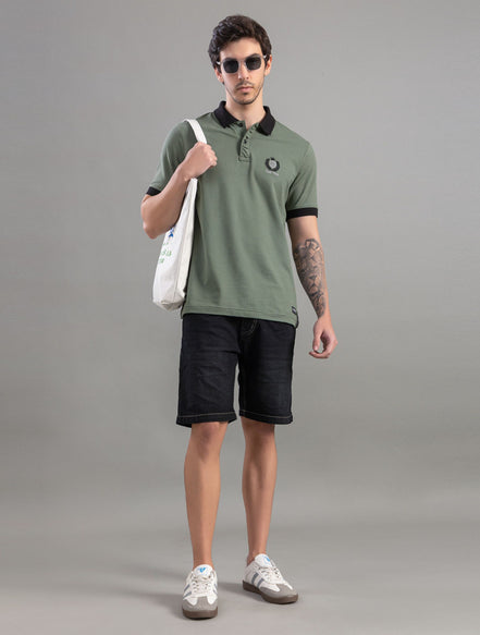 Olive Green Polo T-Shirt For Men