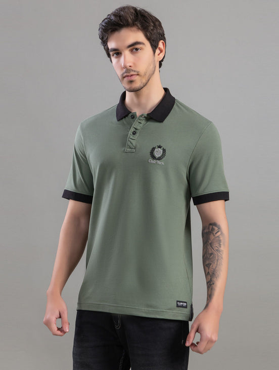 Olive Green Polo T-Shirt For Men