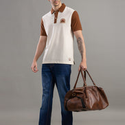Coffee Brown Contrast Polo T-Shirt For Men
