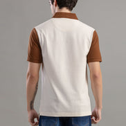 Coffee Brown Contrast Polo T-Shirt For Men