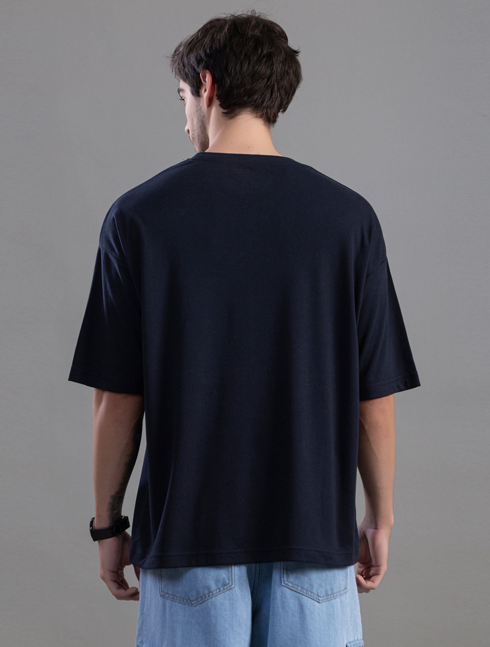 Black Oversized Printed T-Shirt For Men
