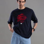 Black Oversized Printed T-Shirt For Men