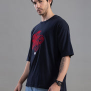 Black Oversized Printed T-Shirt For Men