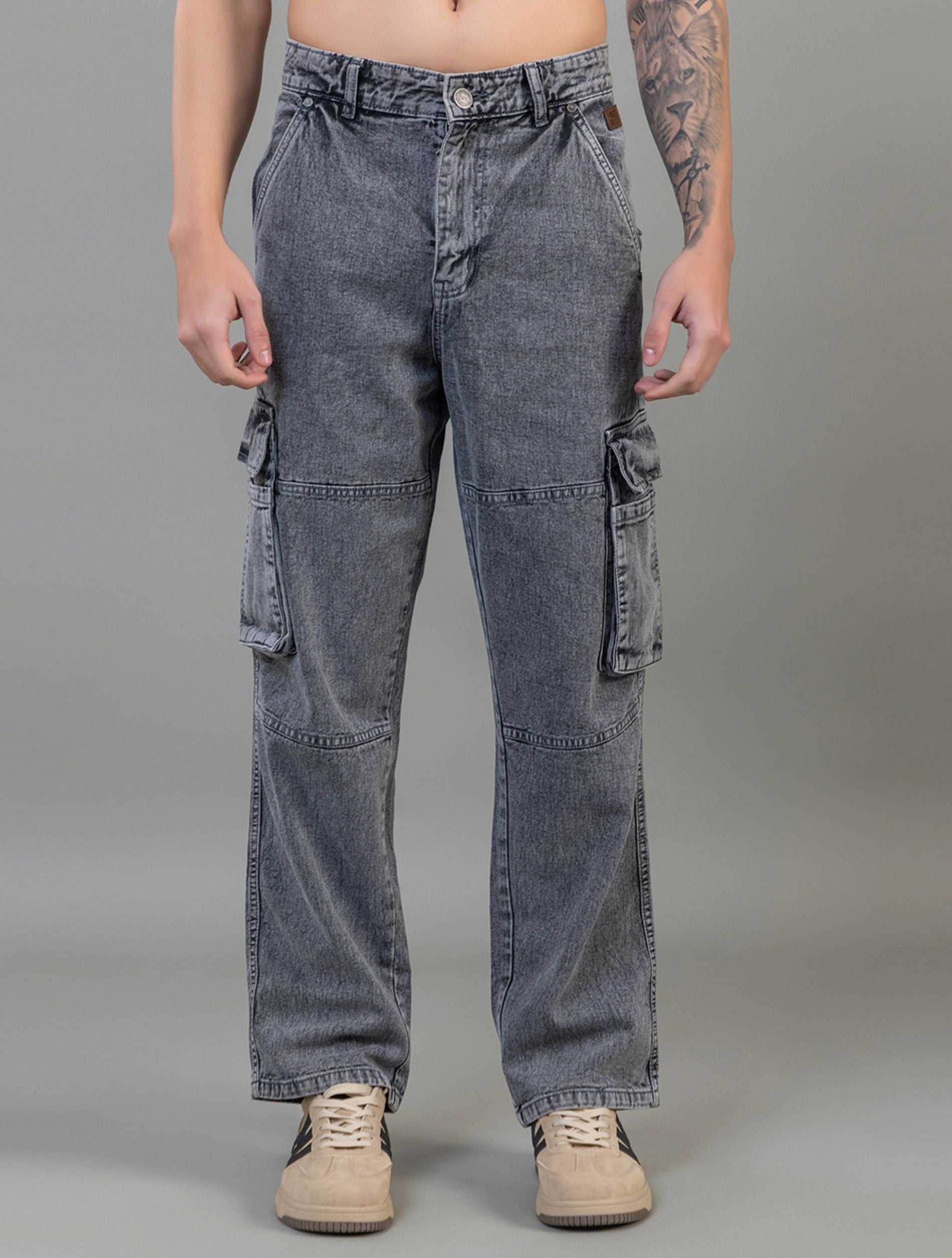 Multi-Pocket straight fit Cargo Jeans