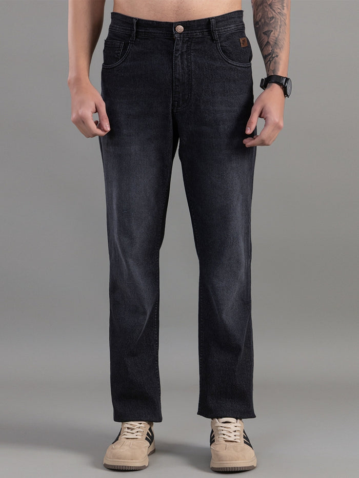 Club York Washed Black Relaxed Straight Jeans