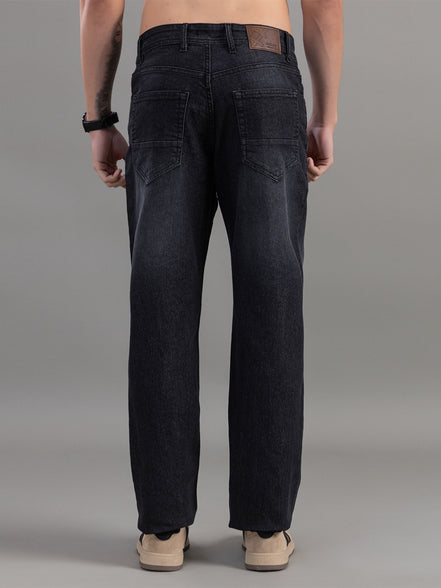 Club York Washed Black Relaxed Straight Jeans