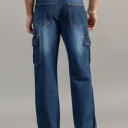 Relaxed Fit Multi-Pocket Cargo Jeans