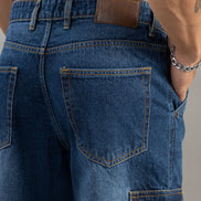 Relaxed Fit Multi-Pocket Cargo Jeans