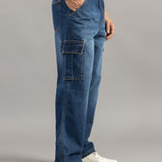 Relaxed Fit Multi-Pocket Cargo Jeans
