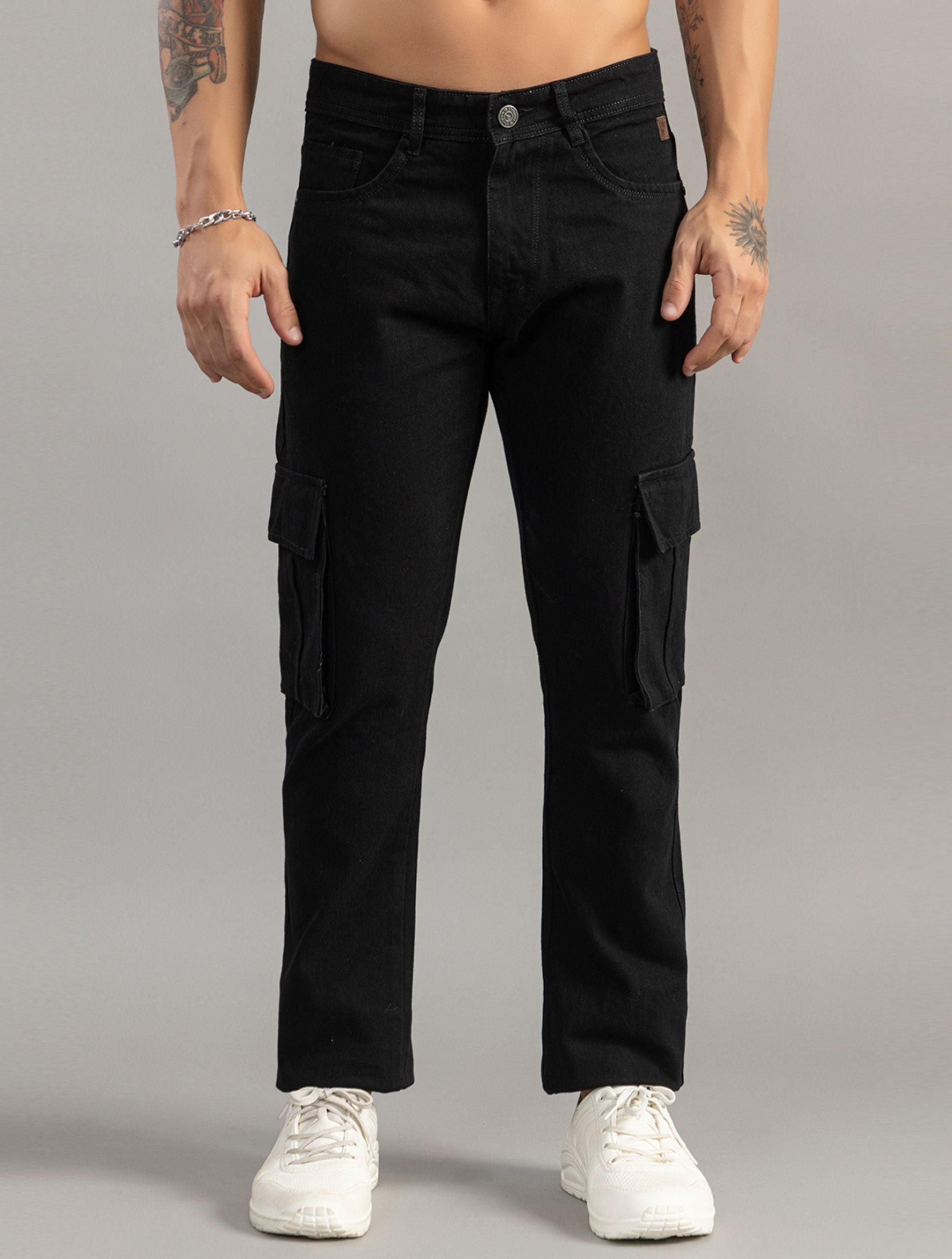 Straight Fit Utility Cargo Jeans