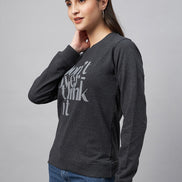 Grey Typography Print Sweatshirt
