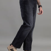 Club York Washed Black Relaxed Straight Jeans