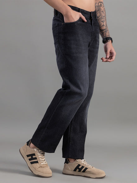 Club York Washed Black Relaxed Straight Jeans