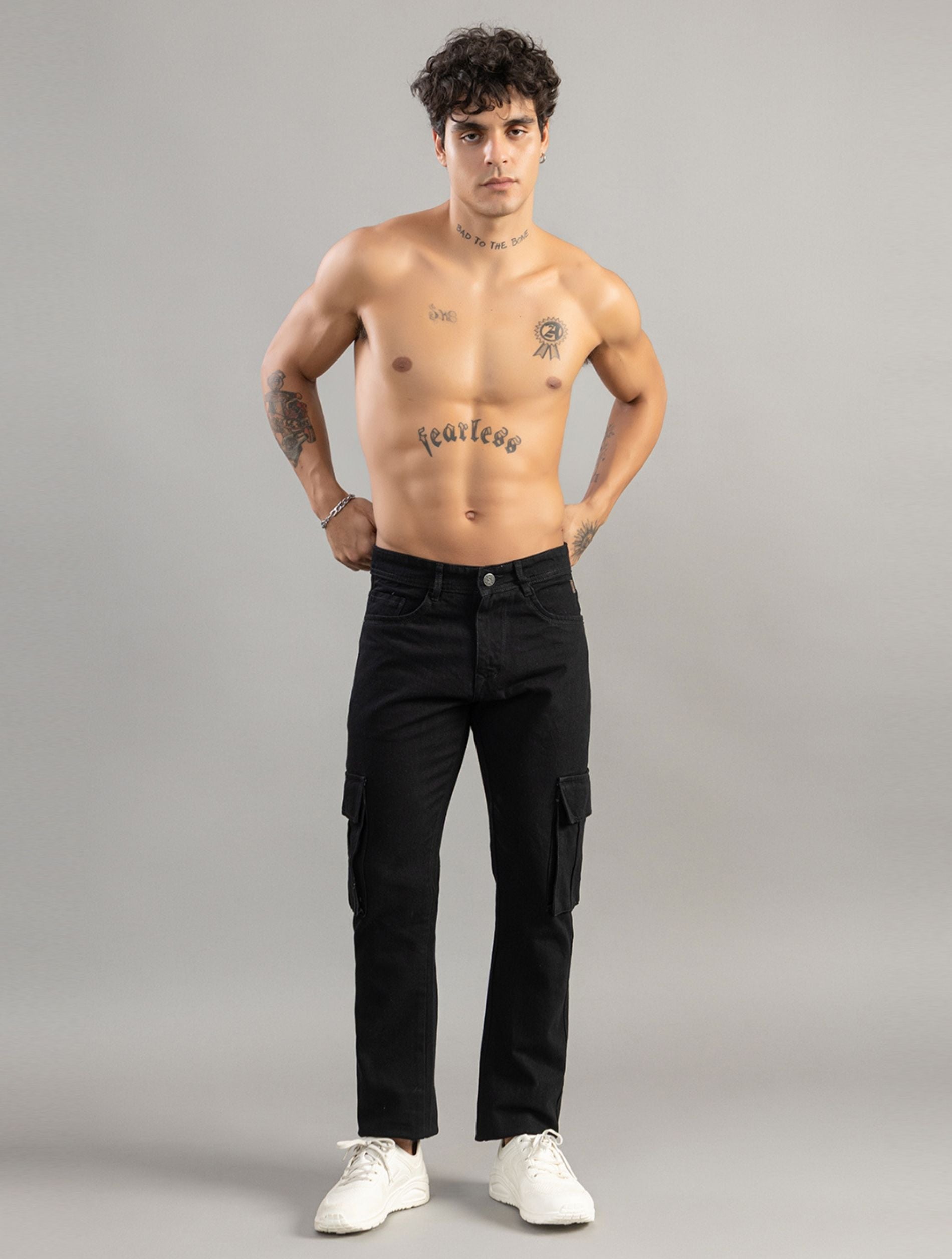 Straight Fit Utility Cargo Jeans