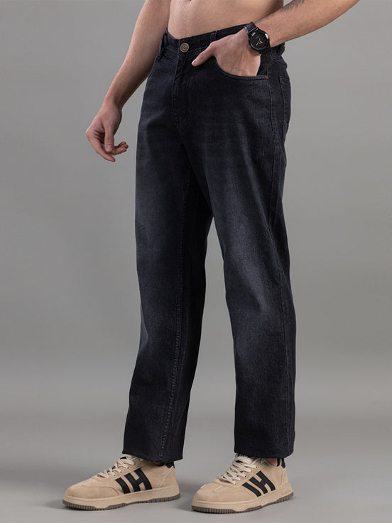 Club York Washed Black Relaxed Straight Jeans