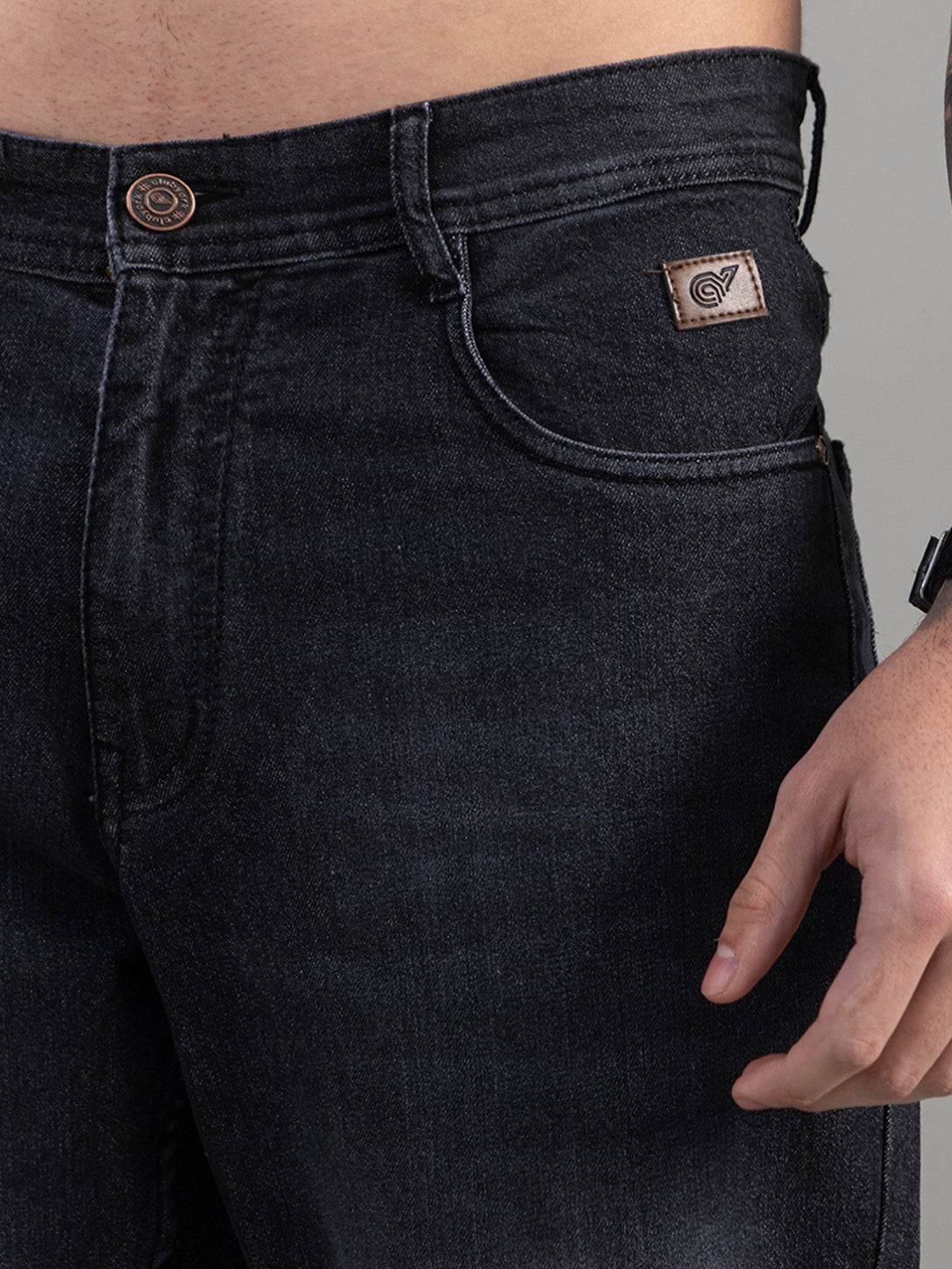Club York Washed Black Relaxed Straight Jeans