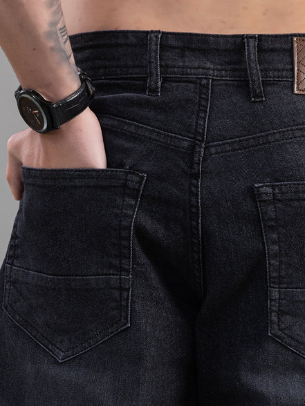 Club York Washed Black Relaxed Straight Jeans