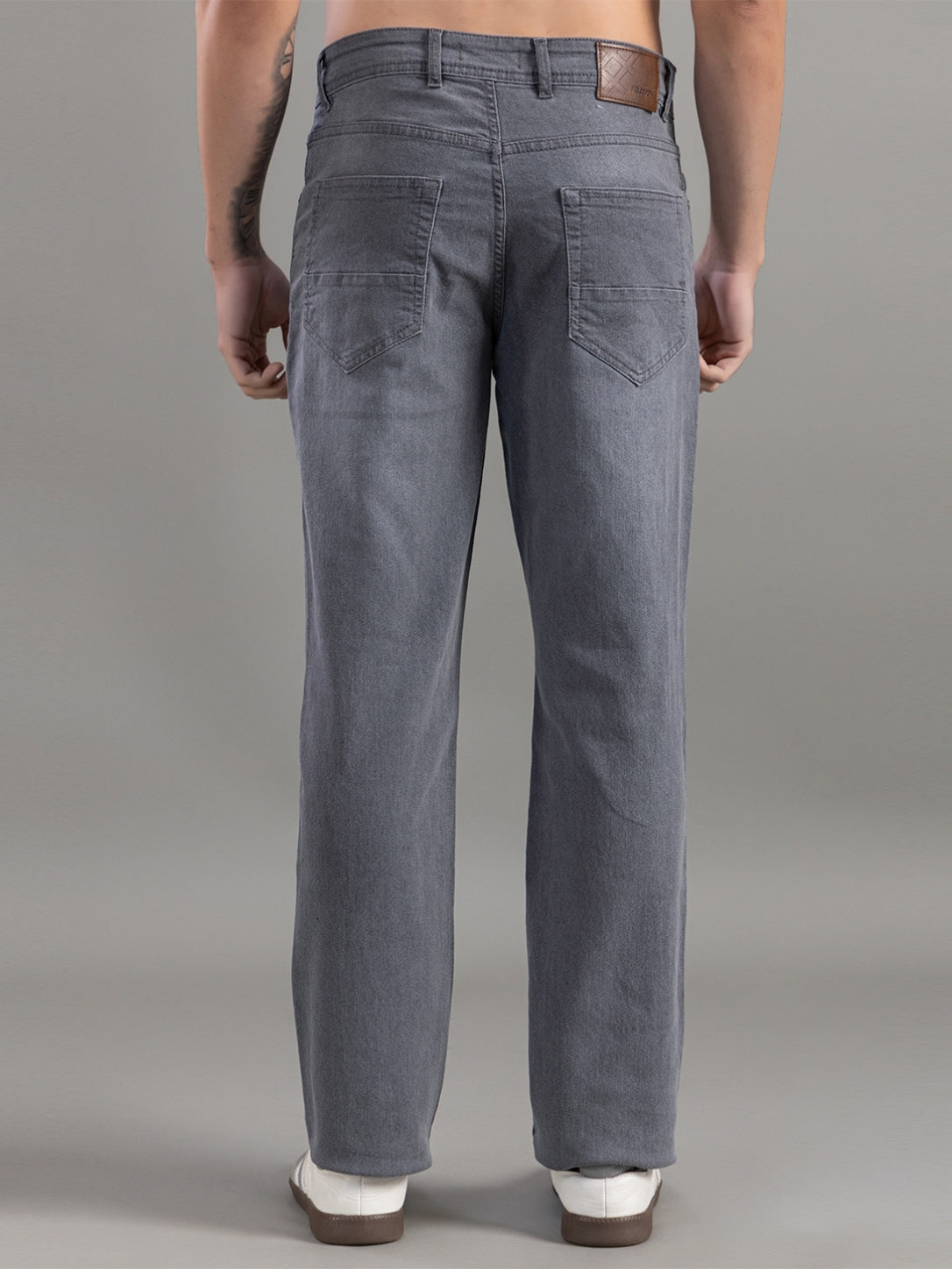 Club York Stone Grey Relaxed Straight-Fit Jeans