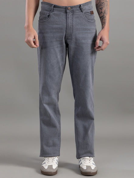 Club York Stone Grey Relaxed Straight-Fit Jeans