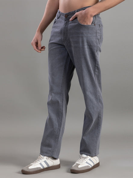 Club York Stone Grey Relaxed Straight-Fit Jeans