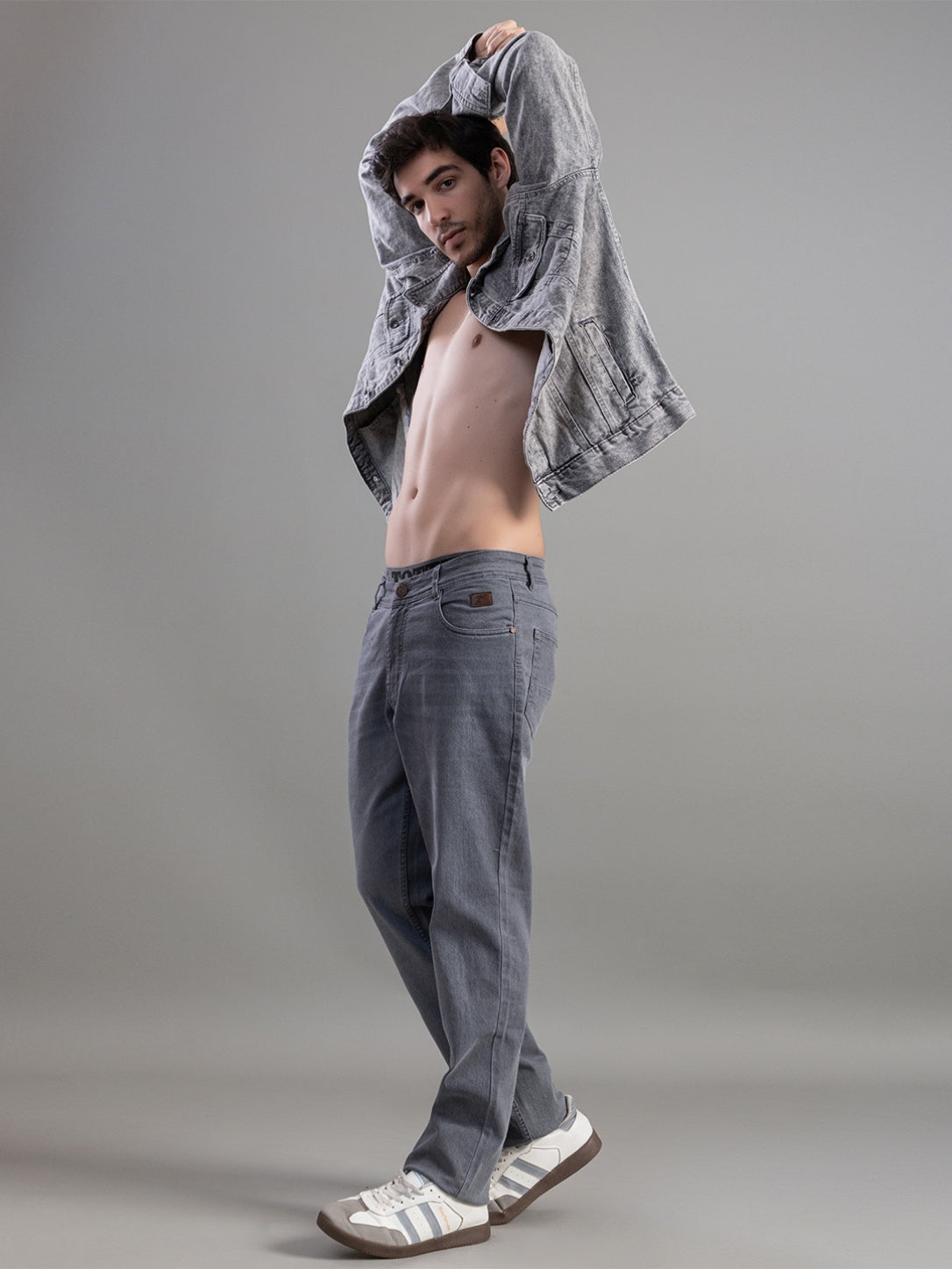 Club York Stone Grey Relaxed Straight-Fit Jeans