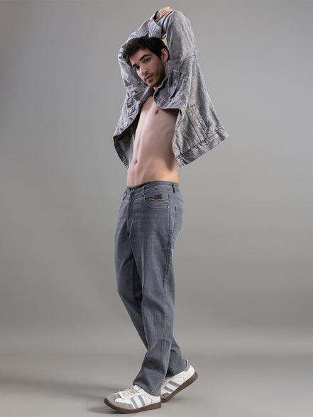 Club York Stone Grey Relaxed Straight-Fit Jeans