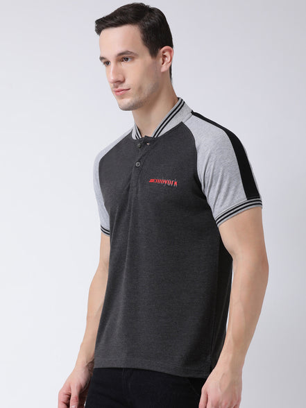 Charcoal Polo Neck T-shirt